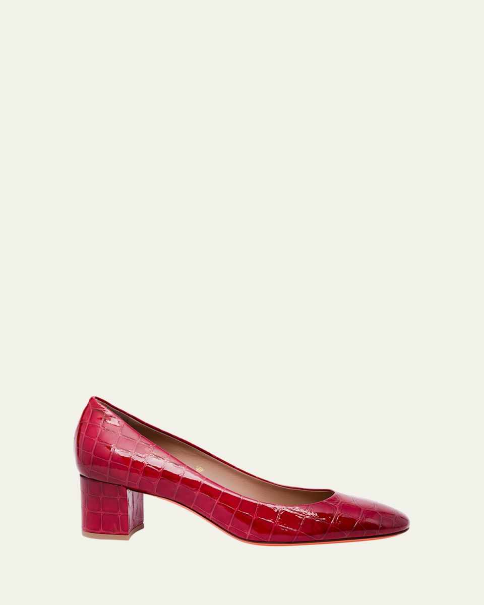 Fight Croc-Embossed Leather Pumps